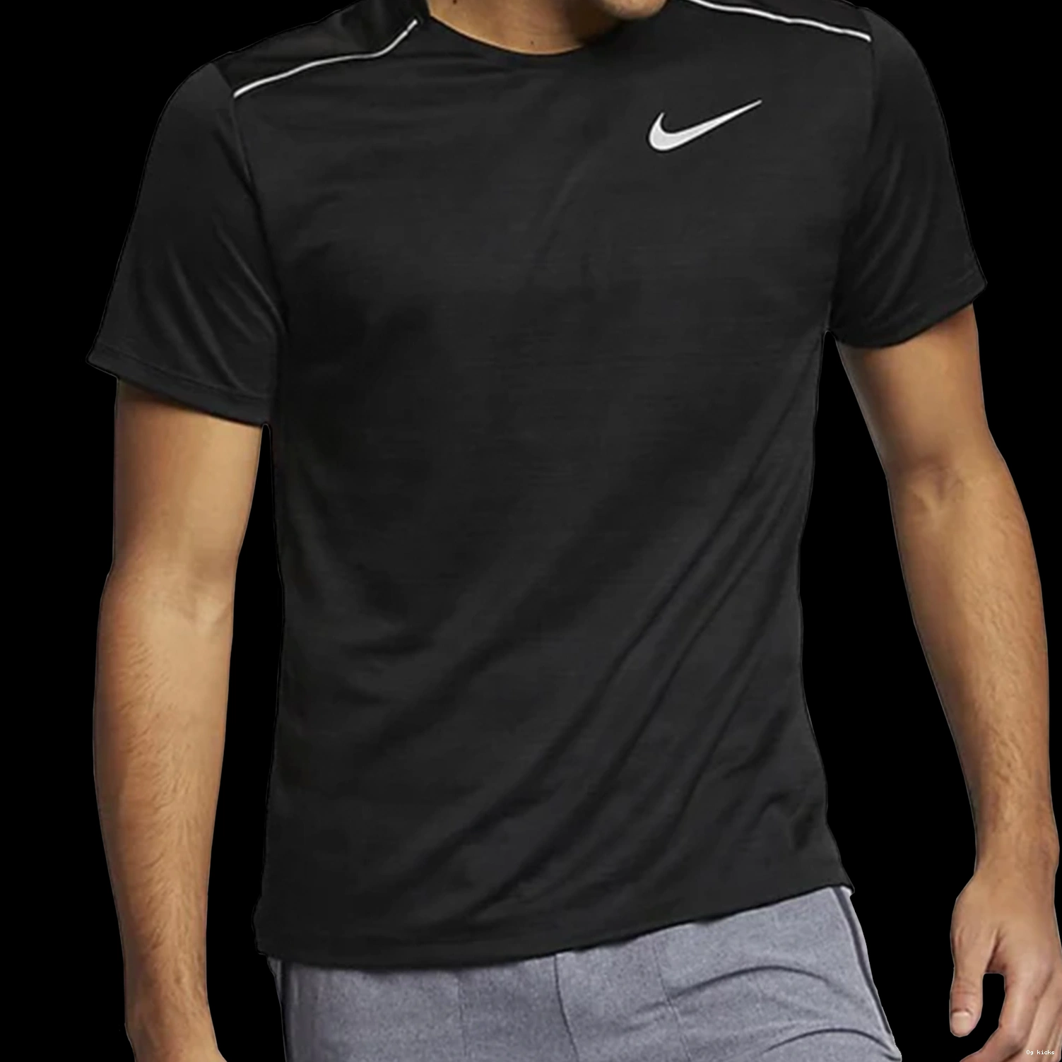 Dri-Fit Nike 1.0 Miler T Shirt Black 0823